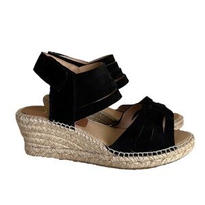 KANNA Black Wedge Women’s Sandals Sz 40  Made‎ in Spain